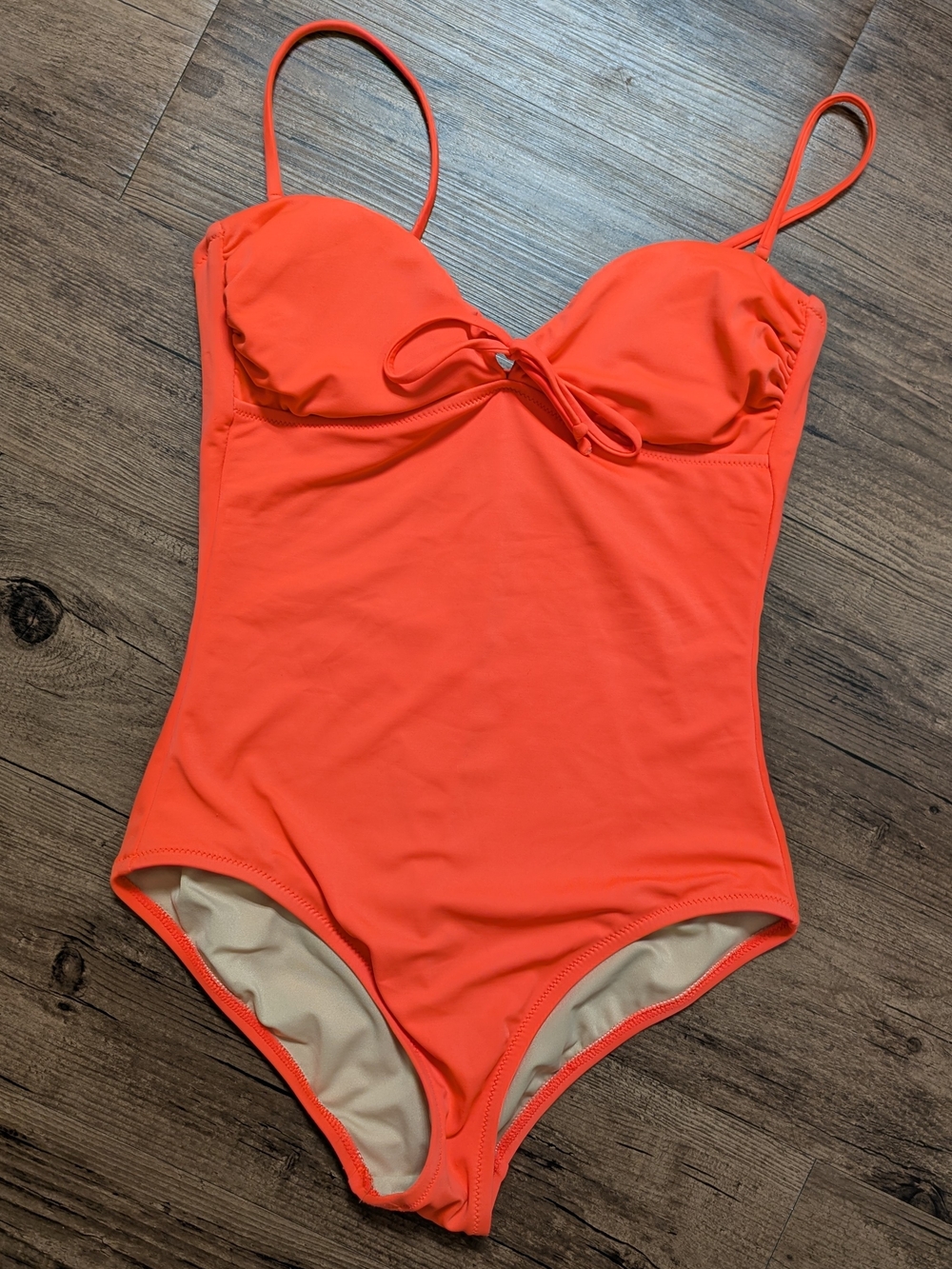 J. Crew Bright Coral One-Piece Swimsuit